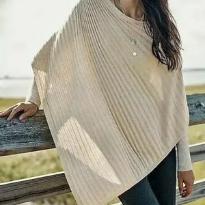 J Jill Asymmetric Ribbed Poncho New NWT